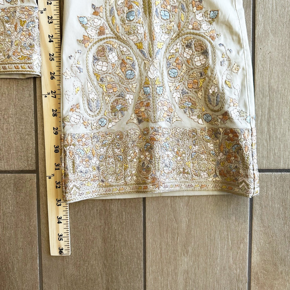 Biya Johnny Was Embroidered Flare Trousers Pants Size 4 Mid Rise Boho Hippie - Picture 11 of 12